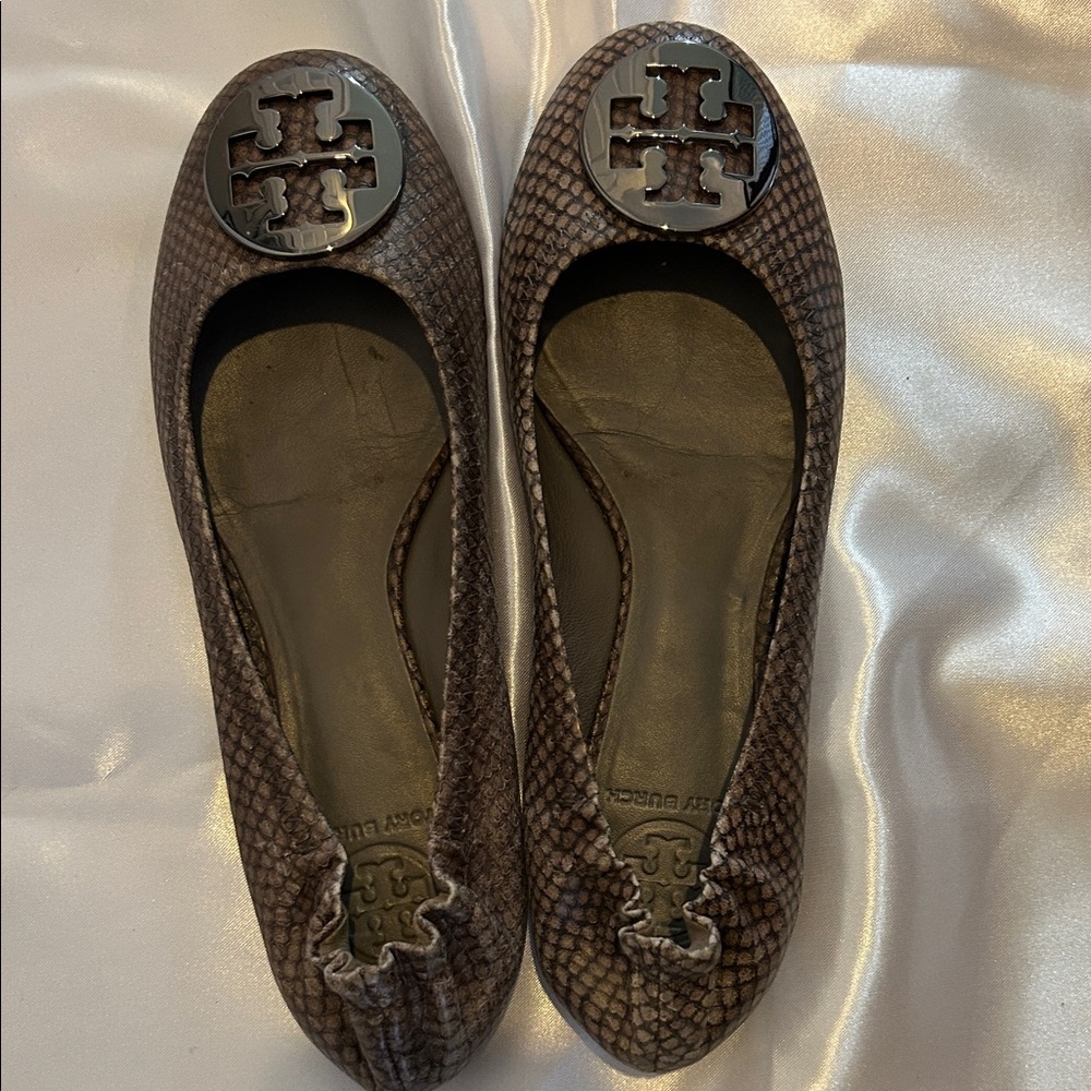Tory Burch Snakeskin Pattern Flats